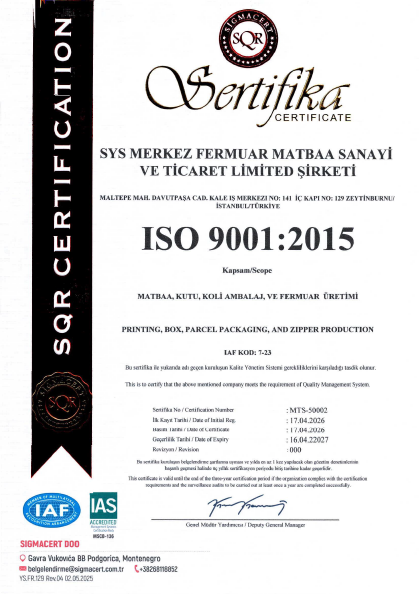 ISO 9001-IAS Sistem Sertifikası