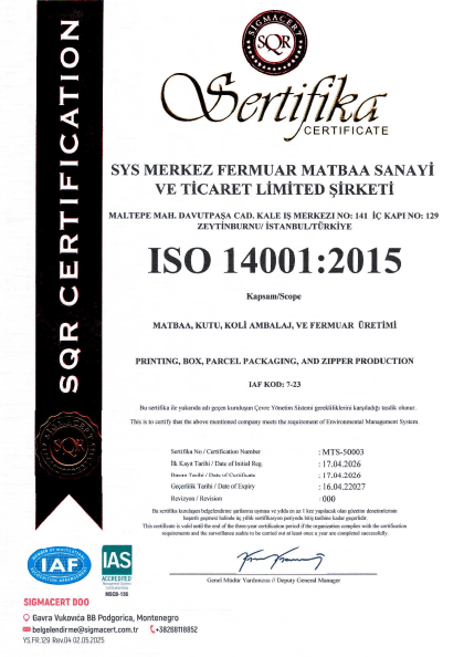 ISO 14001-IAS Sistem Sertifikası