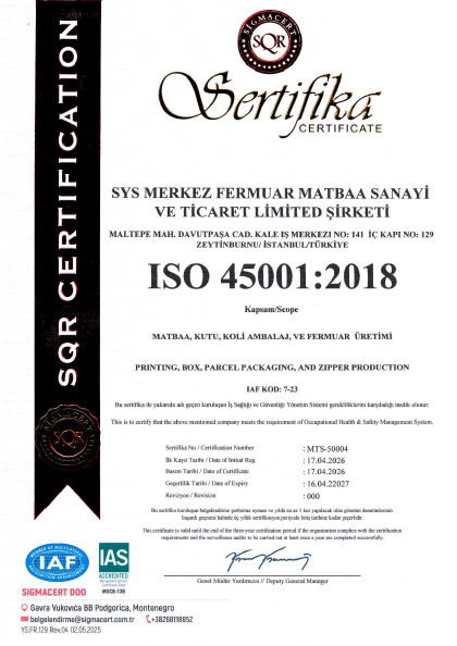 ISO 45001-IAS Sistem Sertifikası